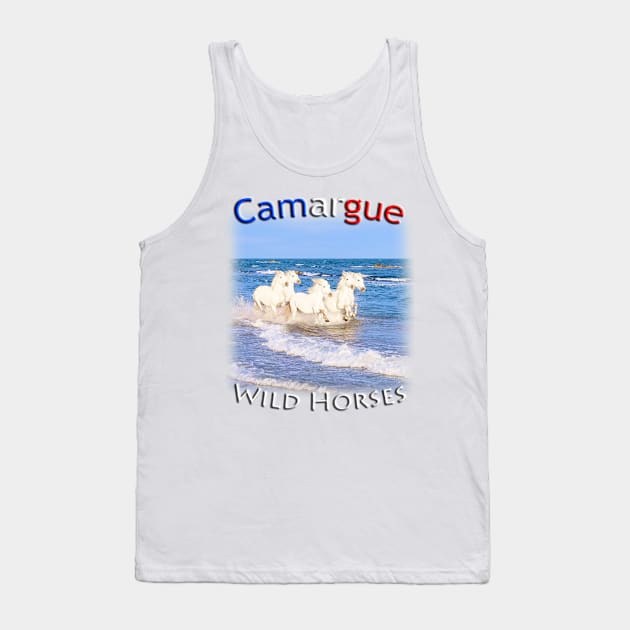 Camargue Horses running free Tank Top by TouristMerch